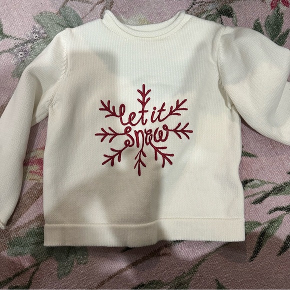 Velvet Fawn - Kid's Let It Snow Sweater - cream snowflake cotton. Size 4 - Picture 4 of 12